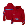 Women's Brand Red Philadelphia 76ers Courtside Statement Edition Pullover Hoodie