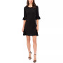 Women's Elbow-Sleeve Ruffle-Cuff Pullover Dress