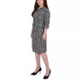 Women's 3/4 Sleeve Roll Tab Shirtdress with Belt