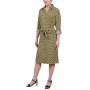Women's 3/4 Sleeve Roll Tab Shirtdress with Belt