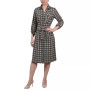 Women's 3/4 Sleeve Roll Tab Shirtdress with Belt