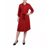 Women's 3/4 Sleeve Roll Tab Shirtdress with Belt