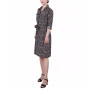 Women's 3/4 Sleeve Roll Tab Shirtdress with Belt