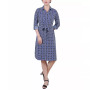 Women's 3/4 Sleeve Roll Tab Shirtdress with Belt