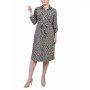 Women's 3/4 Sleeve Roll Tab Shirtdress with Belt