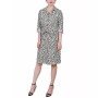 Women's 3/4 Sleeve Roll Tab Shirtdress with Belt