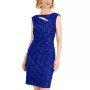 Sequined Lace Cutout Sheath Dress