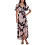 Women's Floral-Print Flutter-Sleeve Maxi Dress