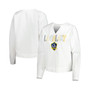 Women's White LA Galaxy Sunray Notch Neck Long Sleeve T-shirt