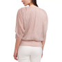 Split-Sleeve Metallic Blouson Top