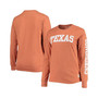 Women's Texas Orange Texas Longhorns Plus Size Two-Hit Canyon Long Sleeve T-shirt