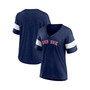 Women's Branded Heathered Navy Boston Red Sox Wordmark V-Neck Tri-Blend T-shirt