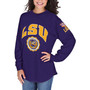 Women's Purple LSU Tigers Edith Long Sleeve Oversized Top