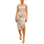 Women's Embroidered Floral Stems Sheath Dress