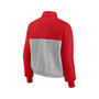 Women's Branded Red, Heather Gray St. Louis Cardinals Iconic Cinch Waist Quarter-Zip Top