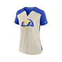 Women's Bone, Royal Los Angeles Rams Impact Exceed Performance Notch Neck T-shirt