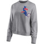 Women's Heathered Gray LA Clippers Patch Applique Pullover Sweatshirt