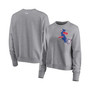 Women's Heathered Gray LA Clippers Patch Applique Pullover Sweatshirt