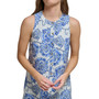Petite Printed Button-Front Ruffled-Hem Dress