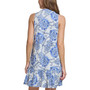 Petite Printed Button-Front Ruffled-Hem Dress