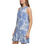 Petite Printed Button-Front Ruffled-Hem Dress