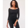 Dynamic Cozy Open Shoulder 3/4 Sleeve Top for Women