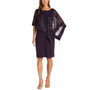 Petite Sequined Cape Sheath Dress