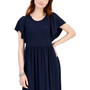 Women's Round-Neck Flutter-Sleeve Dress