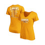 Women's Gold Los Angeles Lakers 2020 Nba Finals Champions Streaking Dunk V-Neck T-Shirt