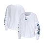 Women's White Indianapolis Colts Celebration Cropped Long Sleeve T-shirt