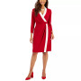 Colorblocked Faux-Wrap Sheath Dress
