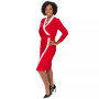 Colorblocked Faux-Wrap Sheath Dress