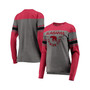 Women's Crimson, Heathered Gray Alabama Crimson Tide Lizzy Flocking Striped Long Sleeve T-shirt