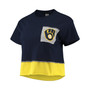Women's Navy Milwaukee Brewers Cropped T-shirt