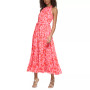 Women's Floral-Print Chiffon Ruffled Tie-Neck Halter Dress