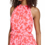 Women's Floral-Print Chiffon Ruffled Tie-Neck Halter Dress