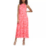 Women's Floral-Print Chiffon Ruffled Tie-Neck Halter Dress