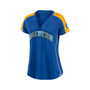 Women's Branded Royal and Gold Milwaukee Brewers True Classic League Diva Pinstripe Raglan V-Neck T-shirt