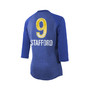 Women's Threads Matthew Stafford Royal Los Angeles Rams Super Bowl LVI Name Number Raglan 3/4 Sleeve T-shirt