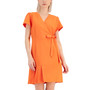 Women's Faux-Wrap Pleated-Hem Dress