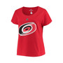 Women's Branded Sebastian Aho Red Carolina Hurricanes Plus Size Name Number Scoop Neck T-shirt
