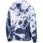 Women's White, College Navy Seattle Seahawks Dakota Oversized Tie-Dye Half-Zip Hoodie