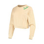 Women's Cream Oregon Ducks Corded Timber Cropped Pullover Sweatshirt
