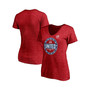 Women's Branded Heathered Red Circle Star Tri-Blend V-Neck T-shirt