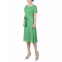 Women's Short Sleeve Belted Swiss Dot Dress