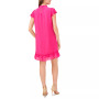 Women's Mock Neck Flutter-Sleeve Clip-Dot Dress