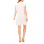 Women's Mock Neck Flutter-Sleeve Clip-Dot Dress