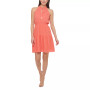 Smocked Chiffon Fit & Flare Dress