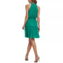Smocked Chiffon Fit & Flare Dress