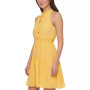 Smocked Chiffon Fit & Flare Dress